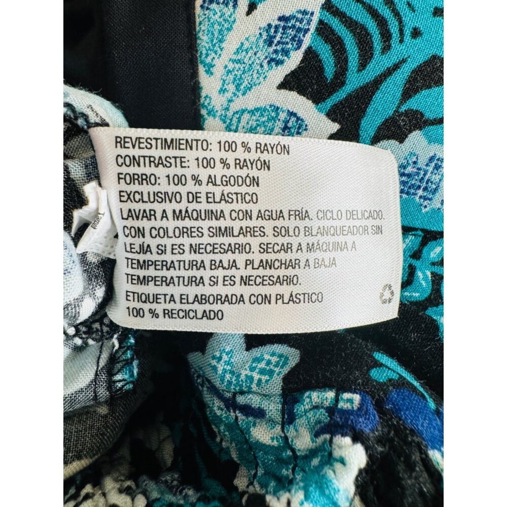 2/$25 NWOT Xhilaration M Floral Low Cut Jumpsuit Blue Black Teal White - Picture 9 of 14